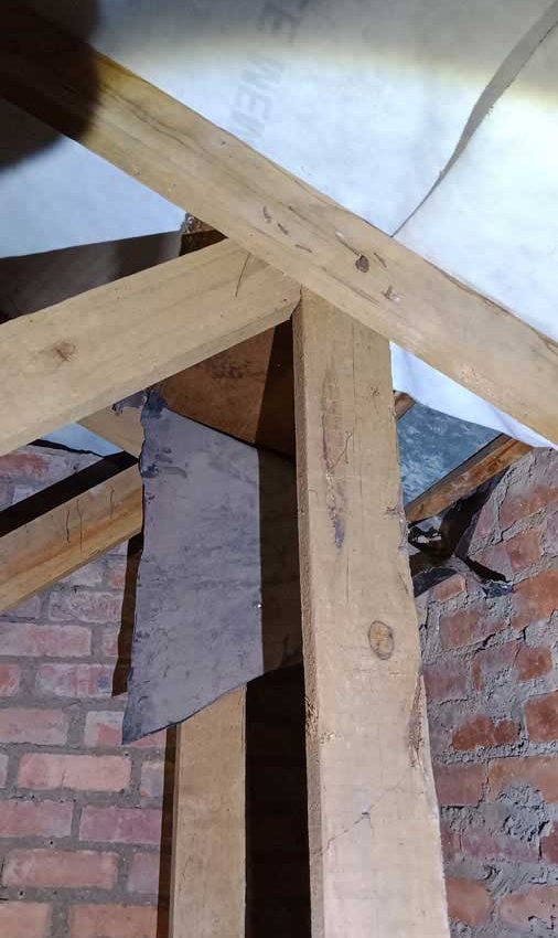Roof Inspection - damaged underlay